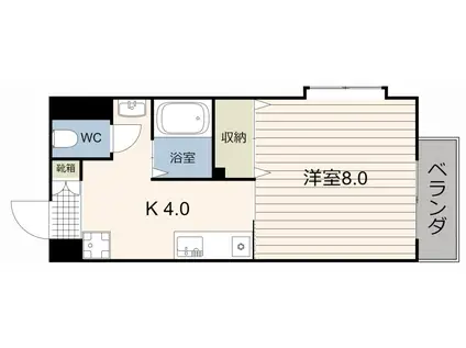 アーバンライフ上之園(1K/4階)の間取り写真