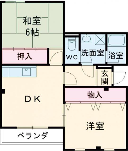 シティハウスCOZY(2DK/4階)の間取り写真