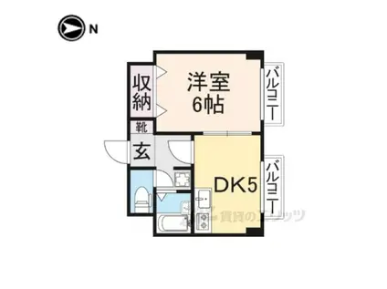 BELONG香里園(1DK/3階)の間取り写真