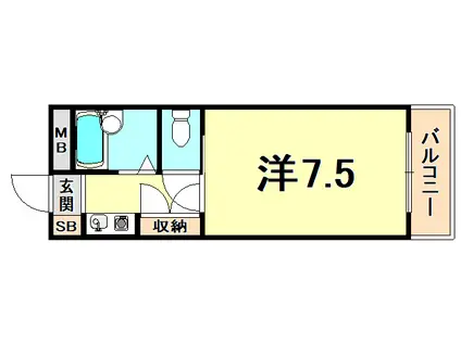 エトールIII(ワンルーム/3階)の間取り写真