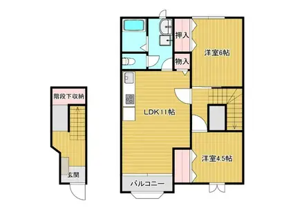 メゾン・ド・ラフィネIII(2LDK/2階)の間取り写真