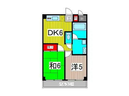 メゾン・ド・クレール(2DK/3階)の間取り写真