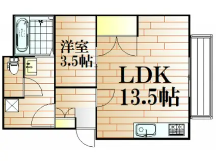 アドバンスT(1LDK/1階)の間取り写真