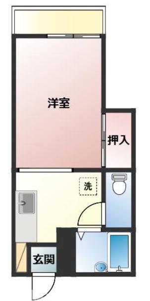Kハイツ(1K/2階)の間取り写真