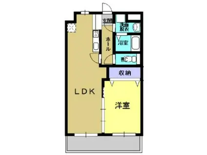 パークサイド染河(1LDK/6階)の間取り写真