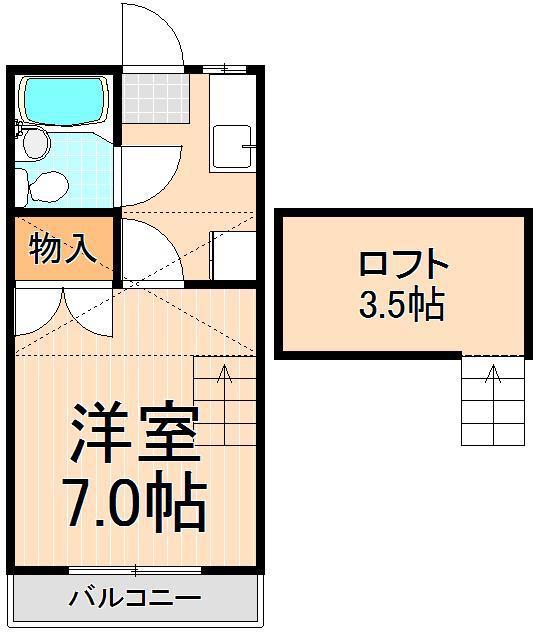 赤毛のアン(1K/2階)の間取り写真