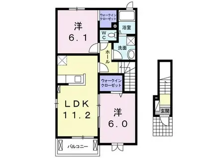 ブリランテI(2LDK/2階)の間取り写真