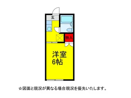 SKY HEAVEN(1K/1階)の間取り写真