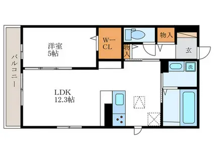 カノン蓮池(1LDK/1階)の間取り写真