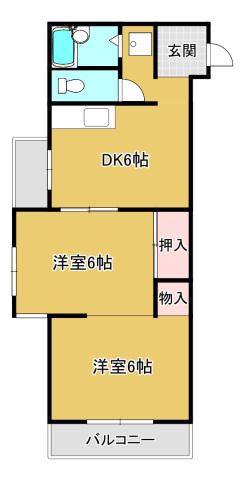 パインクレストヨシ(2DK/3階)の間取り写真