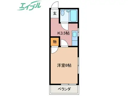 ドリームハイツ(1K/1階)の間取り写真