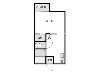 サンライフ高木D(1K/2階)の間取り写真
