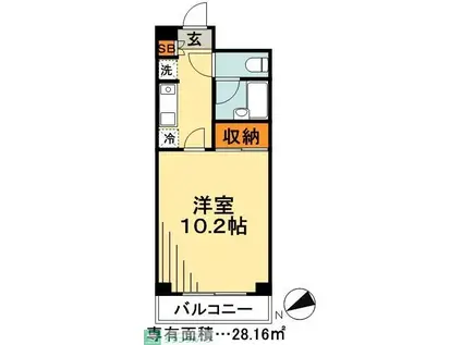 エスエスハイツ市川(1K/1階)の間取り写真