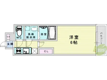 エスリード大阪梅田リュクス(1K/5階)の間取り写真