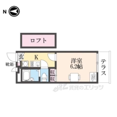 レオパレスパレス猪名寺Ⅲ(1K/1階)の間取り写真