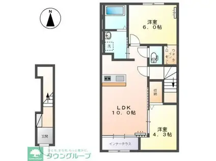 ロンサールIII(2LDK/2階)の間取り写真