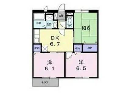 フォレストパークII(3DK/2階)の間取り写真