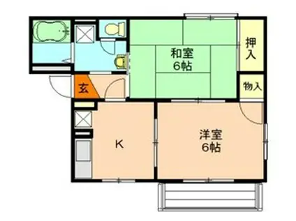 タケヤマハイツJ(2K/2階)の間取り写真
