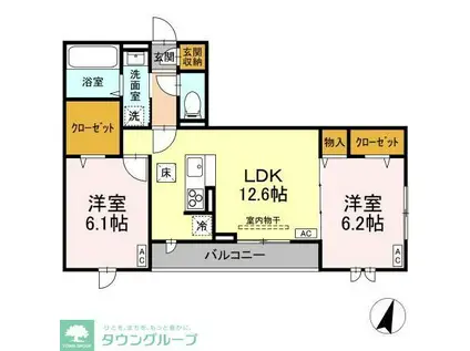 ビューテラスII(2LDK/3階)の間取り写真