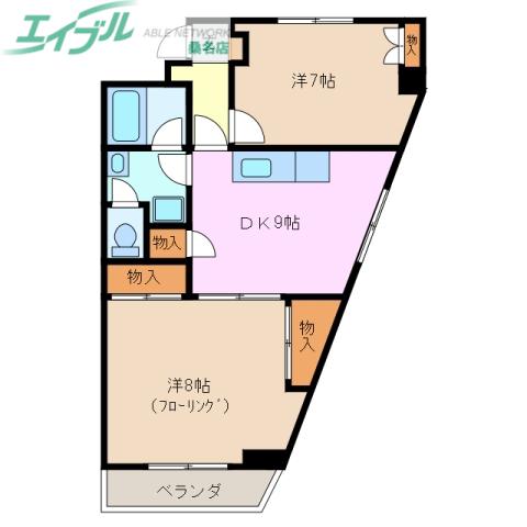 ルラージュ(2LDK/3階)の間取り写真