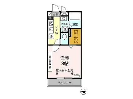 グランシャリオ桜木(1K/3階)の間取り写真