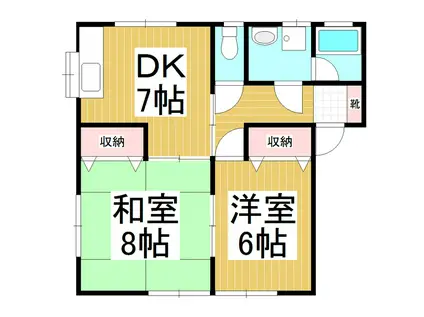 ハイツ小川 2(2DK/2階)の間取り写真