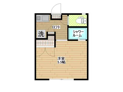 ウッドハイム大松(1K/1階)の間取り写真