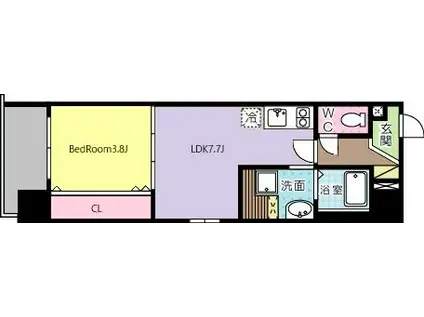 コンダクトレジデンスKONYA(1LDK/6階)の間取り写真