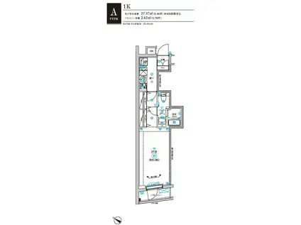 RELUXIA不動前(1K/3階)の間取り写真