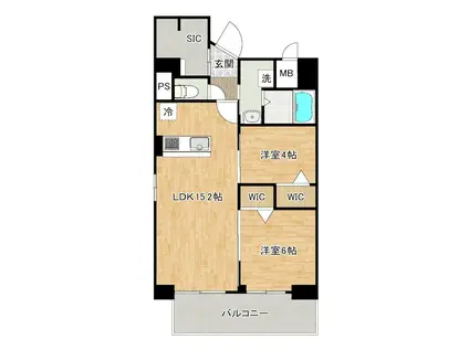 MYS CASETTA KOKURA(2LDK/2階)の間取り写真