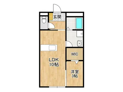 トランクライン エイト(1LDK/1階)の間取り写真