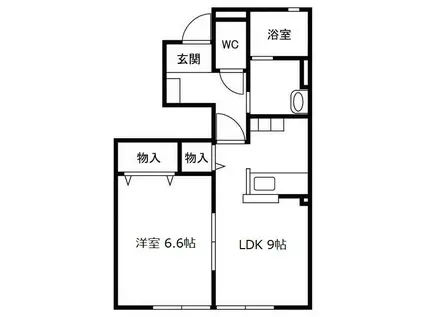 シェボンIII(1LDK/1階)の間取り写真