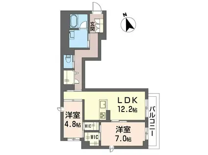 アンビシア北千住(2LDK/2階)の間取り写真