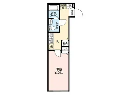 エクセラン竹ノ塚(1K/1階)の間取り写真