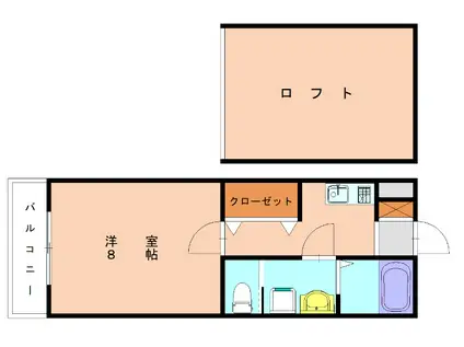 ソルメゾン和白東(1K/1階)の間取り写真