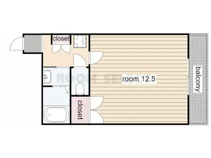 アロンノ-ブルII(ワンルーム/3階)の間取り写真