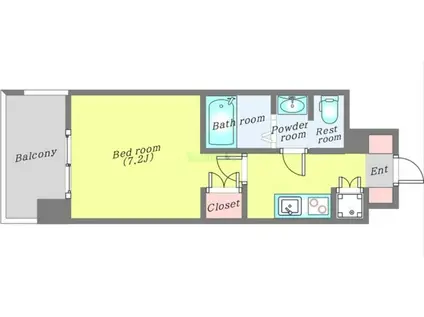 LASANTE上杉(1K/2階)の間取り写真