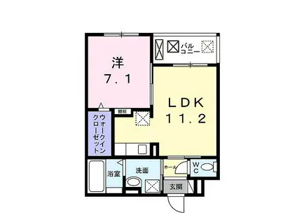 シャルマン唐橋南II(1LDK/2階)の間取り写真