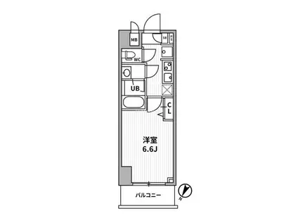 ALTERNA横濱阪東橋(1K/3階)の間取り写真