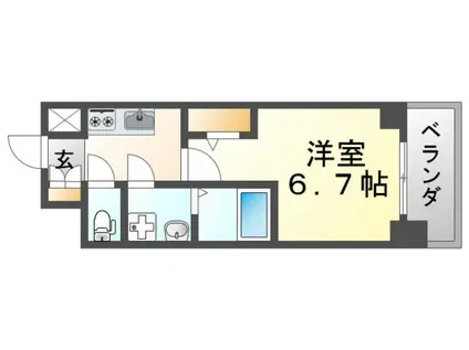 MAXIV CROS 江坂(1K/4階)の間取り写真