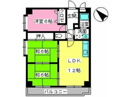 グランシャリオ南大橋(3LDK/4階)の間取り写真