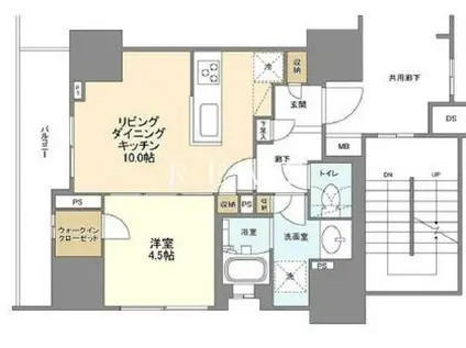BLESS蔵前(1LDK/9階)の間取り写真