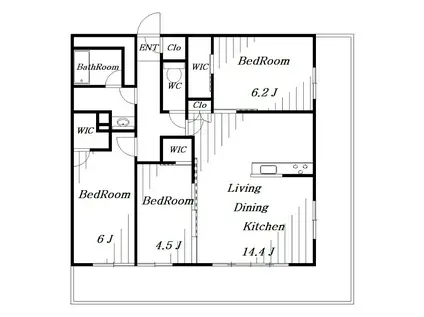 センチュリー千葉みなと(3LDK/9階)の間取り写真