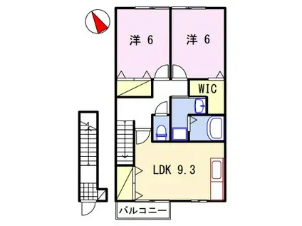 コンフォート佐良和II(2LDK/2階)の間取り写真