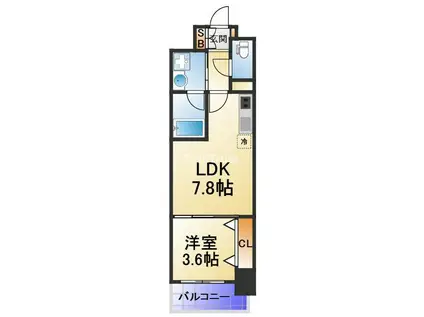グランツ鶴見(1LDK/2階)の間取り写真
