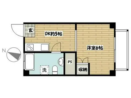 千石メーゾン(1DK/4階)の間取り写真