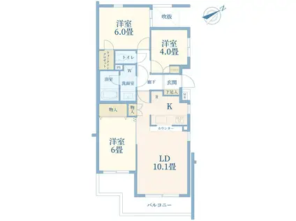 青葉台パークホームズ参番館(3LDK/3階)の間取り写真