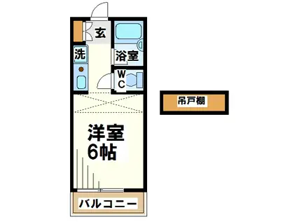 メープル西野川(1K/2階)の間取り写真
