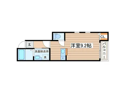 COLONIAL藤松(ワンルーム/1階)の間取り写真