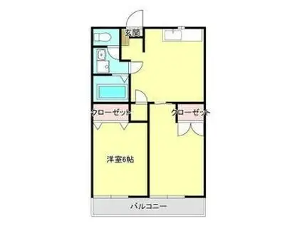 ラ・セゾン古川(2DK/1階)の間取り写真